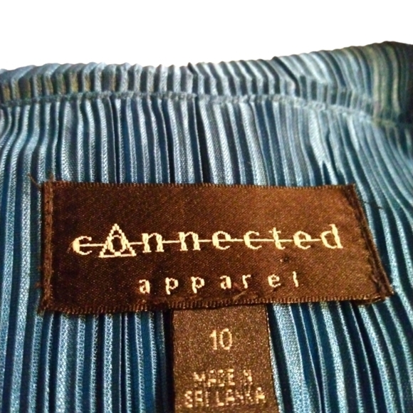 Turquoise Textured Shimmer Dress Connected Apparel Long Sleeve Event Holidays 10 - Picture 9 of 11